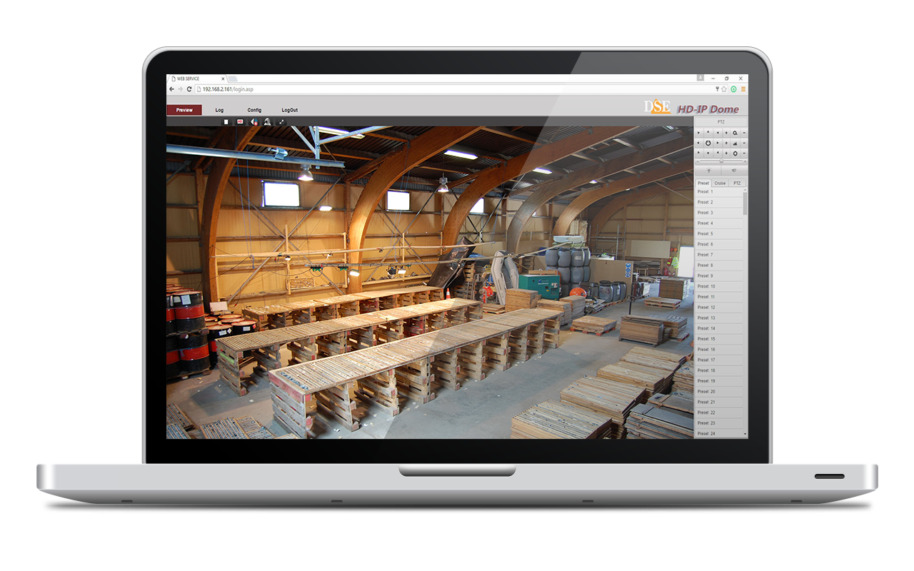 IP camera control via browser